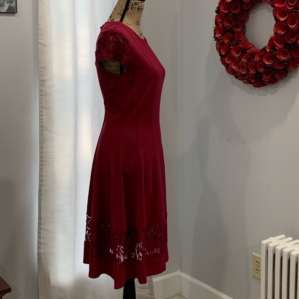 Nanette Lepore burgundy dress size 10 - Picture 3 of 8